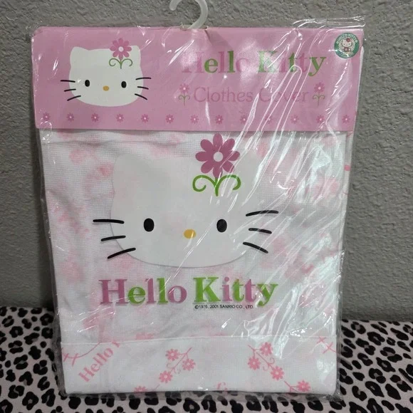 Hello Kitty Clothes Cover Garment Bag 2001 NOS Sanrio Vintage Pink