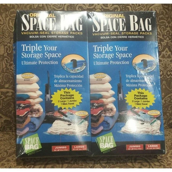 2 ORIGINAL SPACE BAG VACUUM-SEAL SIZES: 1 JUMBO 36'' X 48'' - 2 LARGE 22