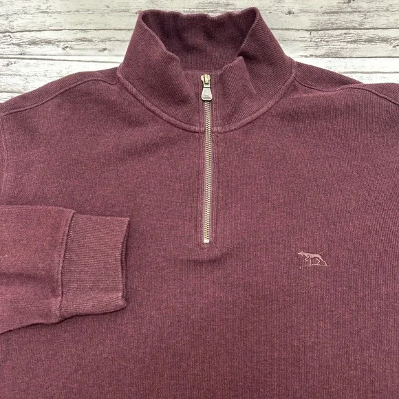 Rodd & Gunn Maroon Long Sleeve 1/4 Quarter Zip Men's Size Medium 100% Cotton