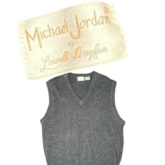 ~ VTG Y2K 90s Michael Jordan by Lowell Dreyfus‎ 100% Pure New Wool Size Large