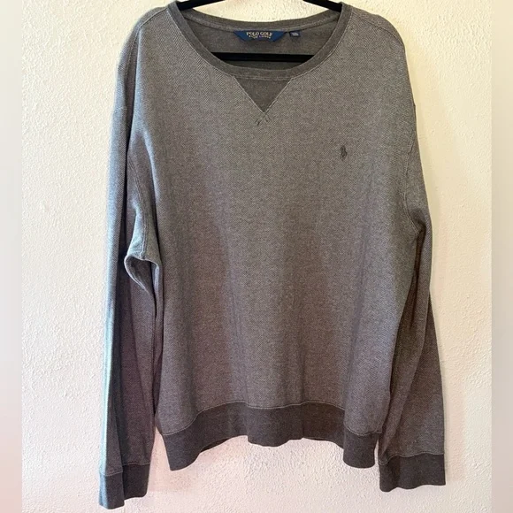 Polo Ralph Lauren Gray Printed V-Neck Sweater Men’s Size XXL Preppy