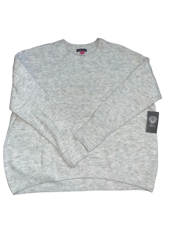 NWT Vince Camuto Light Gray Center Seam Cozy Crewneck Sweater