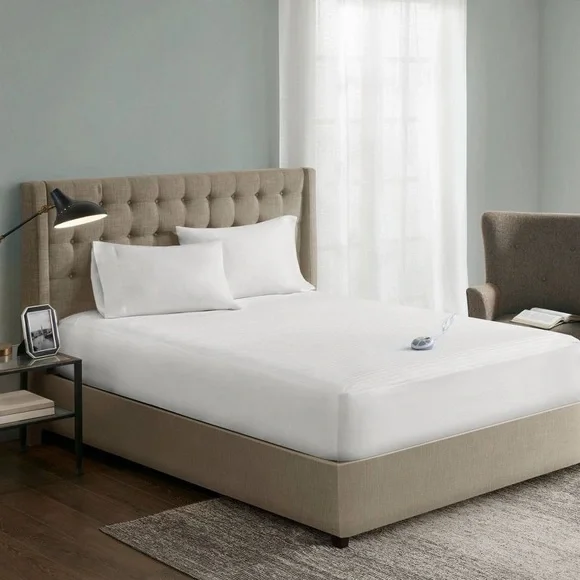 Serta Waterproof Electric Heated Mattress Pad, Twin XL, White