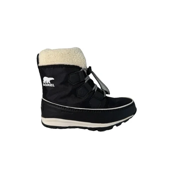 Sorel‎ Youth Unisex Whitney Carnival Sherpa Short Winter Boot Black size 1Y