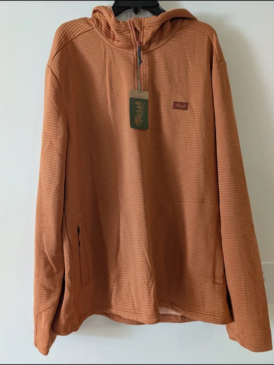 mark. Men's Hooded Zip Sweater - Rust