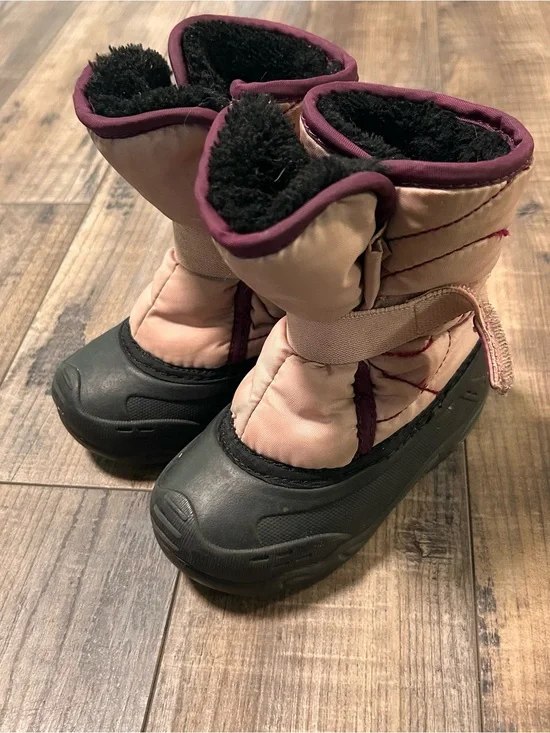 Kamik Kids Winter Snow Boots Pink Purple Insulated Hook Loop Toddler Youth