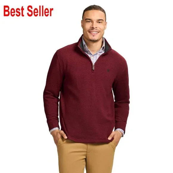 Quarter Zip Sweater Fleece Classic Preppy Minimal Eco-Friendly Recycled Fabric