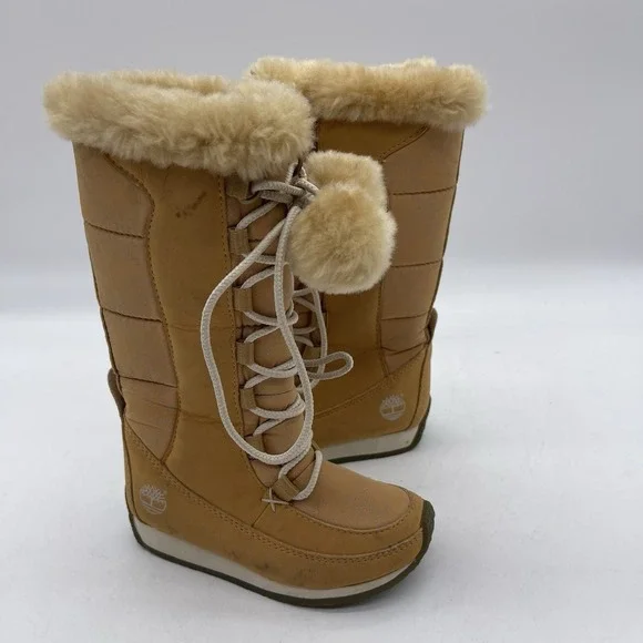 Timberland Nordic Groove Wheat 36871 Toddler Size T7 Winter Boots Lace and Zip