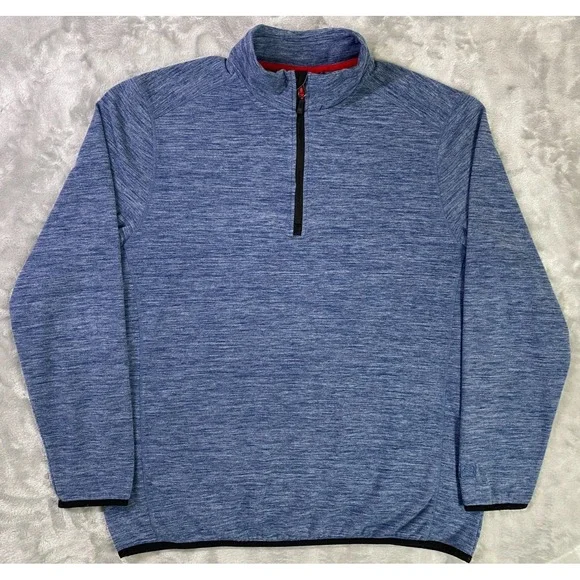 Avalanche Quarter Zip Pullover Mens XL Blue Space Dye Outdoor Performance Layer