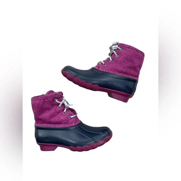 Sperry Little Kid Size 12 Saltwater Purple Duck Boot