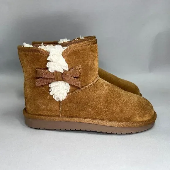 Koolubarra Victoria Mini Boot Girl's Size 2 Chesnut Suede Sheepskin Boots‎