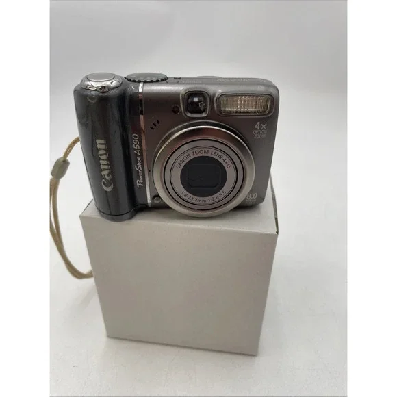 Canon PowerShot A590 IS Image Stabilizer 8MP Digital Camera 4x Zoom TESTED WORKS