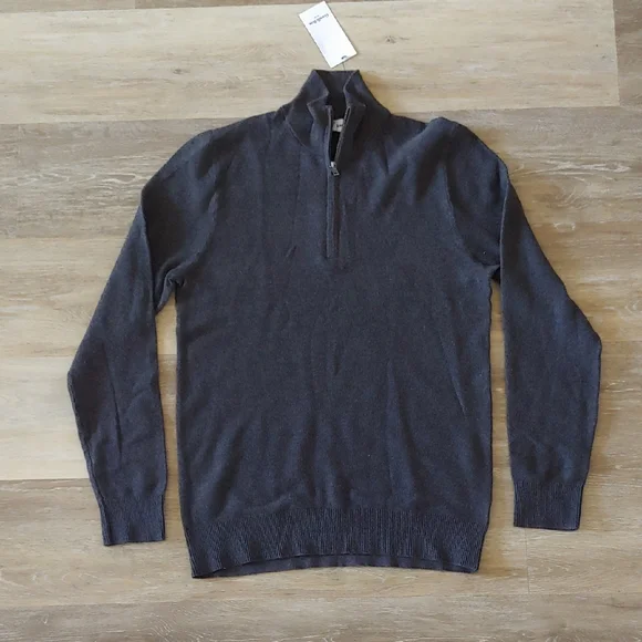 NWT Goodfellow & Co Men's 1/4 Zip Lightweight Pullover Sweater Grey Size S