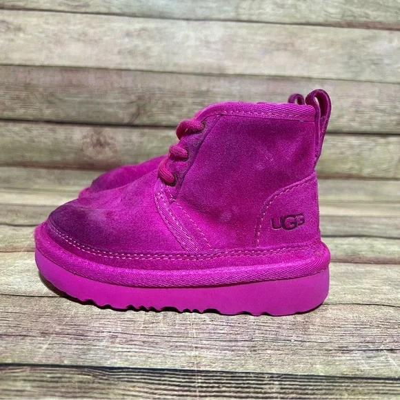 Ugg Pink Suede Neumel Ankle Boots