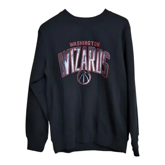 Fanatics Mens Medium Black Washington Wizards Arch Smoke Pullover Sweatshirt NWT