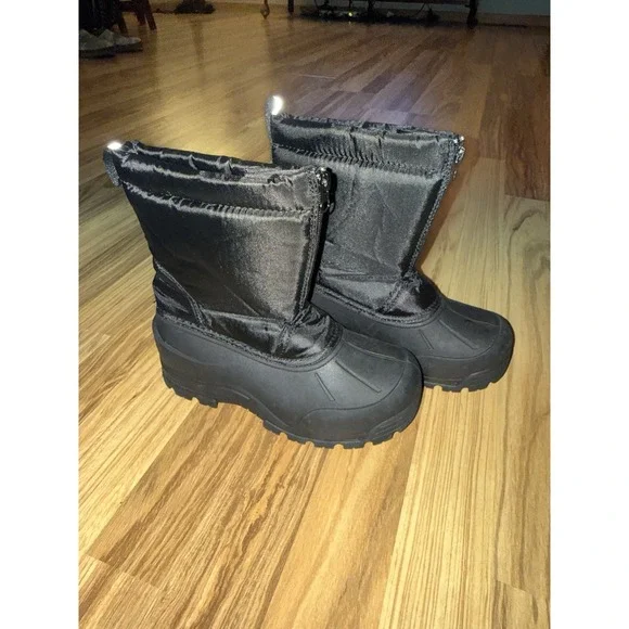 Northside Kid's Icicle Snow Boots Sz 3Y 3 Youth Black Zipper Close Fur Lined
