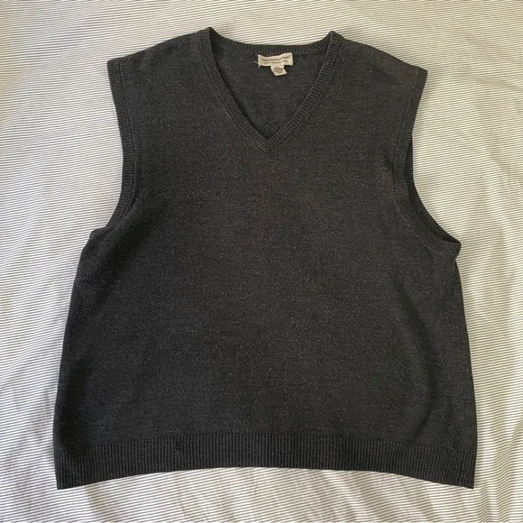 PRONTO UOMO XXL Men’s Extra Fine Merino‎ Wool Sleeveless V Neck Sweater Pullover