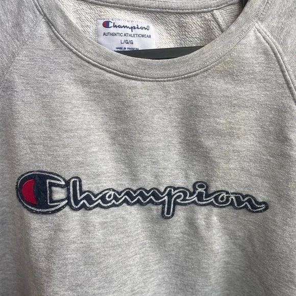 Champion Heather Gray Athletic Sweatshirt L