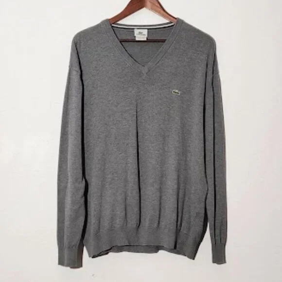 Lacoste Men's Long Sleeve V-neck Sweater in size Large