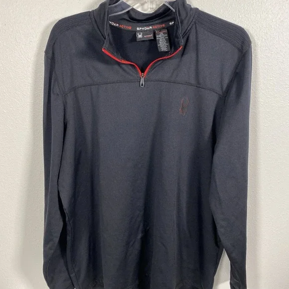 Spyder Activewear 1/4‎ Zip Neck Large Men's L/S Lot Of 2 Spandex