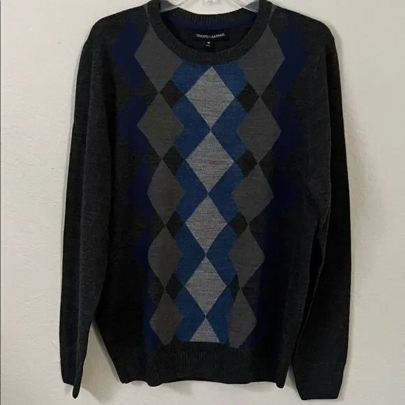 NWT Tricots St. Raphael Trendy & Classic Argyle Sweater in Size M