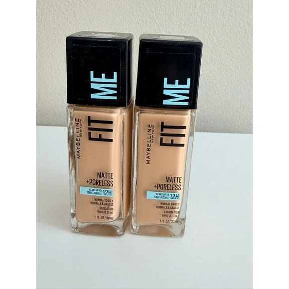 Maybelline Fit Me Foundation Women 120 Classic Ivory Matte Poreless 2pk NEW NWT