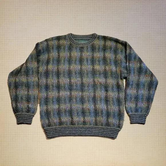 Club Fellow Vintage Wool Sweater Men’s Multicolor Knit Pullover Chevron Pattern