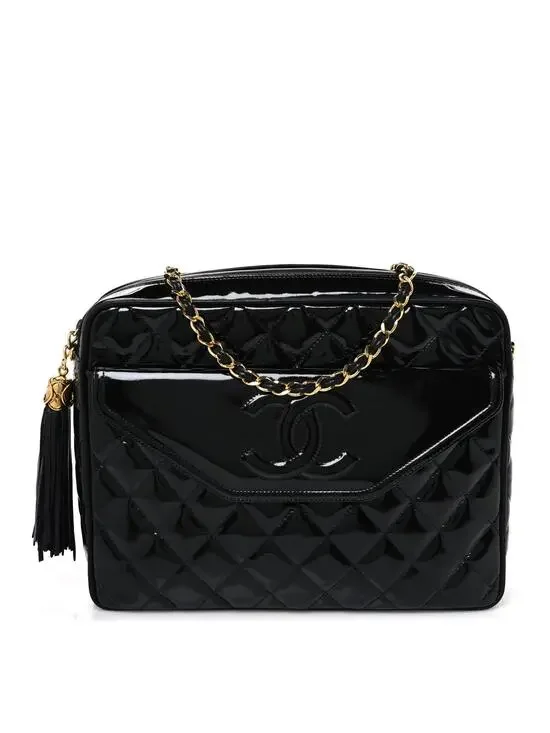 Chanel Patent Quilted Tassel Camera #291002C12B