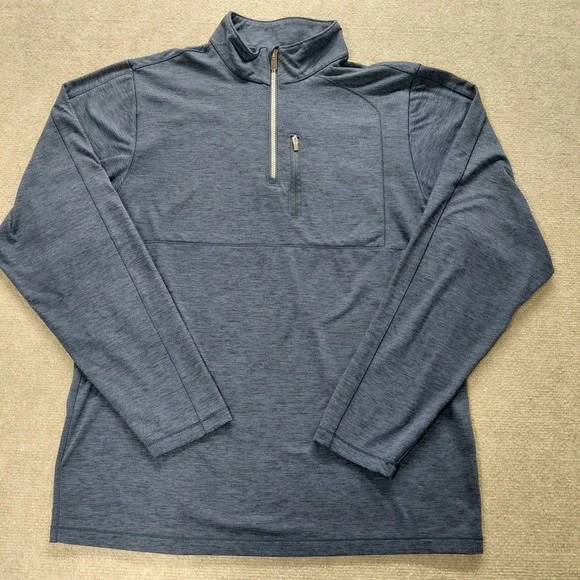 Daniel Cremieux Classics Blue Stripe 1/4 Quarter Zip Long Sleeve Pullover Mens L