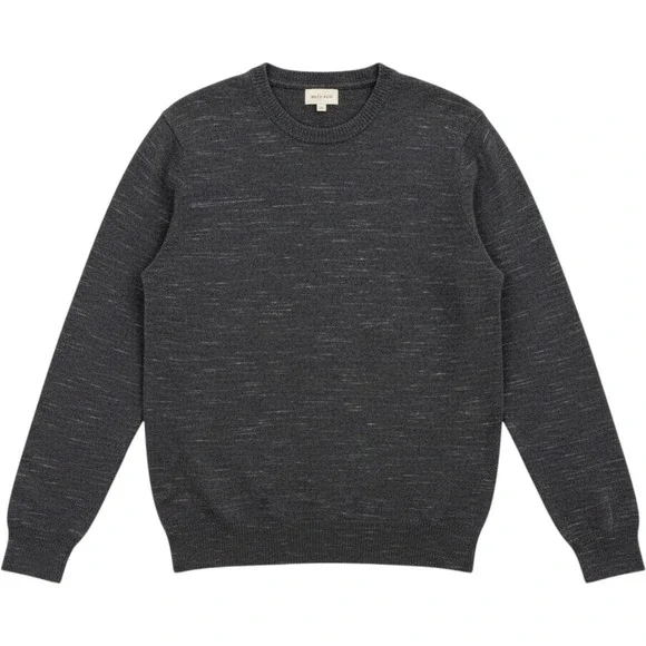 Billy Reid Gray 100% Extrafine Merino Wool Crewneck Sweater Large Made in Italy
