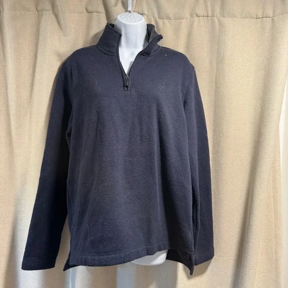 Wrangler Men's‎ Quarter Zip Pullover Sweater Long Sleeve Navy Blue