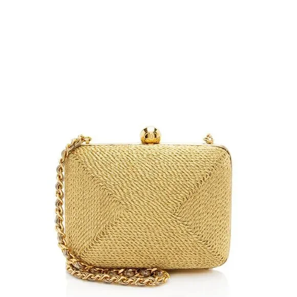 Chanel Vintage Woven Coco Mark Clamshell Shoulder Bag