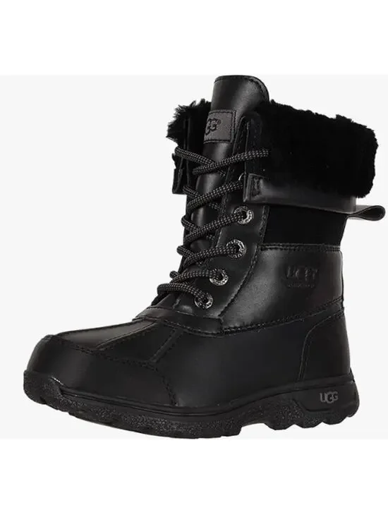Ugg Kid's Butte II Snow Waterproof Boots Black Big Kid's Size 6 Original Box