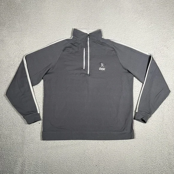 FootJoy Sweater Mens Medium Gray 1/4 Zip Golf Pullover Casual Preppy Sherwood CC