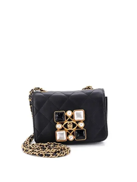 Chanel Resin And Pearl Cc Full Flap Bag #268061C35B