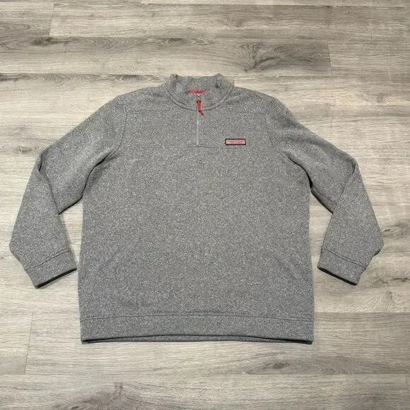Vineyard Vines Gray Shep Shirt 1/4 Zip Pullover Sweater