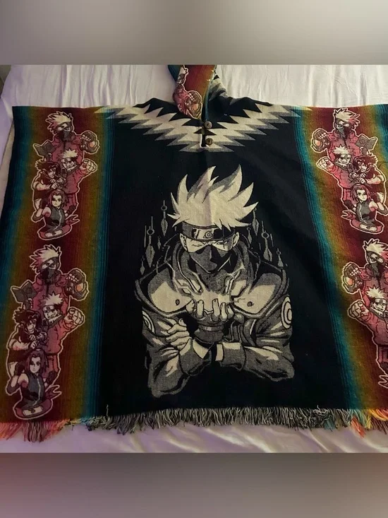 Kakashi Hatake Naruto Poncho Anime Hooded Poncho RARE