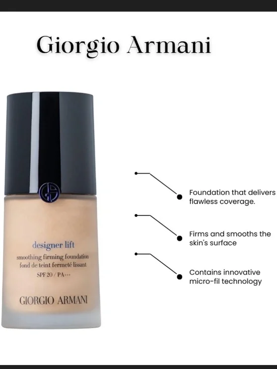 Giorgio Armani Designer Lift Smoothing Firming Foundation SPF20 - No 5, 1 Ounce
