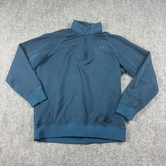 Under Armour ColdGear Pullover Mens‎ XL Blue 1/4 Zip UA Storm Fleece Thermal