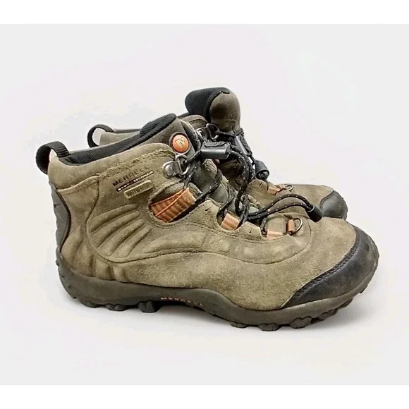 Merrell Chameleon Thermo Mid Waterproof Hiking Boot Kids 3.5 Leather Continuum‎