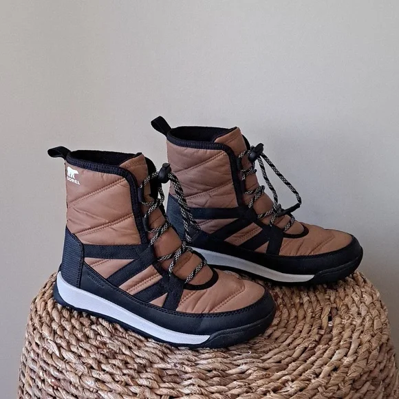 Sorel Girls Whitney II Elk Brown Nylon Waterproof Outdoor/Hiking Ankle Boots 4‎