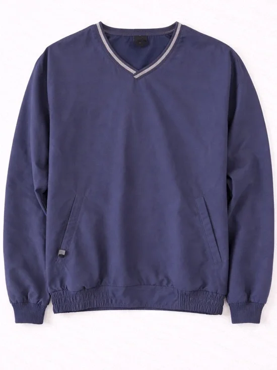 Nike V-Neck Windbreaker Pullover Jacket Men’s Large Navy Golf Lightweight Swoosh