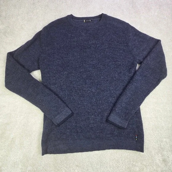 Smartwool Mens Merino Wool Blend Crew‎ Neck Sweater Navy Blue Large