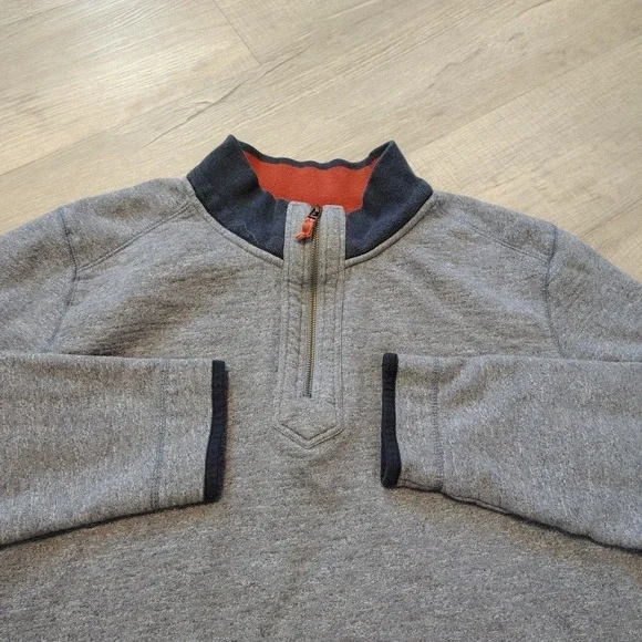 Carbon 2 Cobalt Sweater Mens XL Blue‎ Gray 1/4 Zip Pullover Cotton Preppy Casual