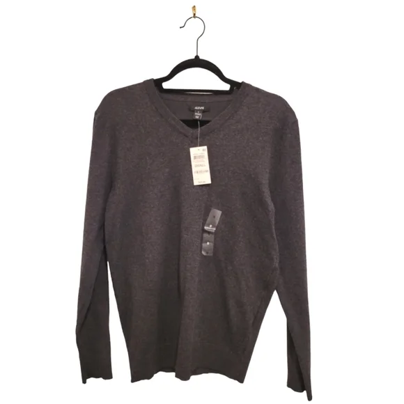 NEW Alfani Men's Gray Lightweight Cotton V Neck Pullover Sweater Lightweight Sm