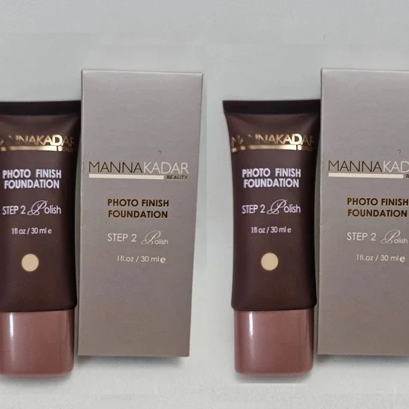 2 MANNA KADAR BEAUTY Photo Finish Foundation 1 OZ C3 Flawless Linen #83216 Tube