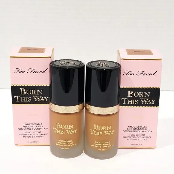 Too Faced Born This Way MOCHA Undetectable Med to Full Foundation 1.0 Fl Oz Lot