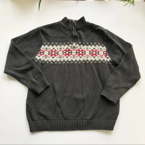 Vintage Chaps Sweater Size L Winter Knit Long Sleeve Quarter‎ Zip