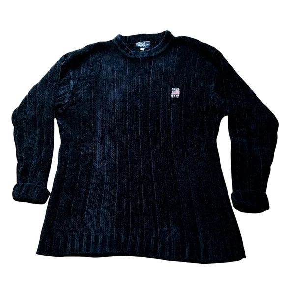 Vintage Polo Jeans Ralph Lauren Charcoal Crewneck Sweater Size XL