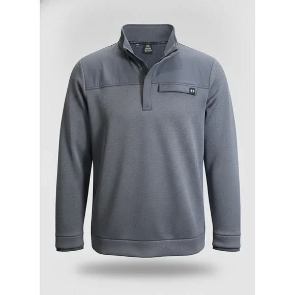 Under Armour Storm Specialist Heathered Quarter Snap Pullover Gray Mens Large
